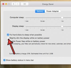 stop screen form dimming while on battery macbook