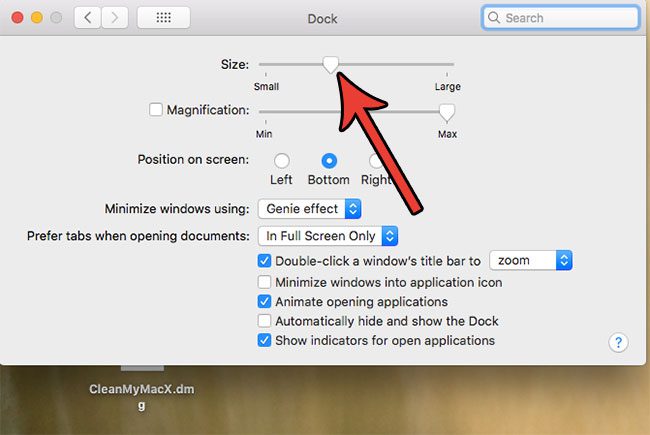 how to change size of dock icons on macbook air