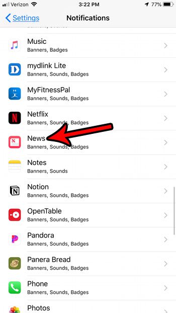 news notifications on iphone how to stop