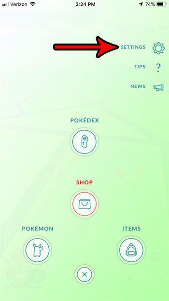 pokemon go settings menu