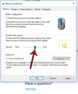 windows 10 changemouse double click speed