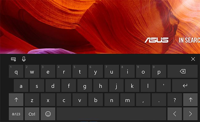 the windows 10 touchscreen keyboard