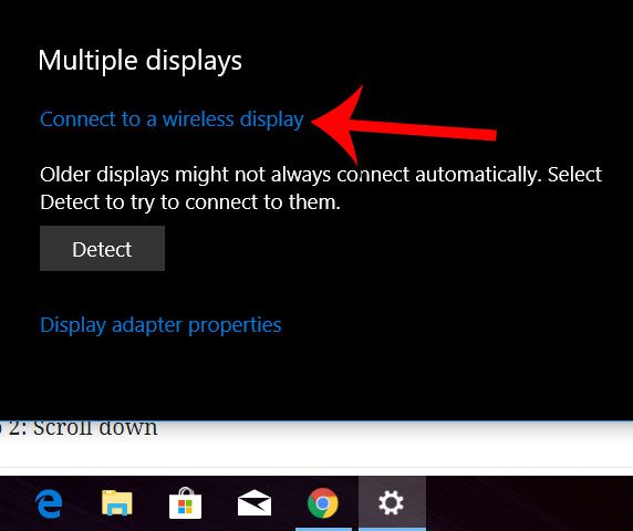 connect to a wireless display windows 10