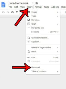 How to Insert a Bookmark in Google Docs