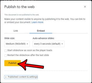 How to Get the Embed Code for a Google Slides File