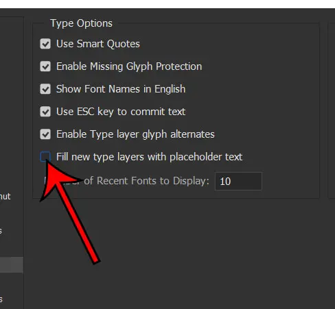 how to stop photoshop from adding placeholder text