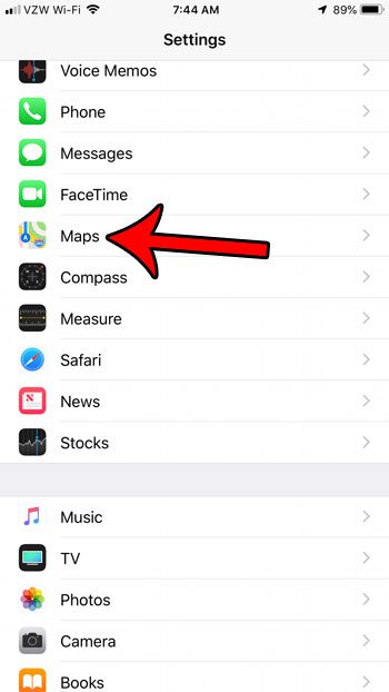 change iphone maps settings