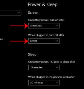 How to Keep the Screen from Turning Off on a Windows 10 Laptop
