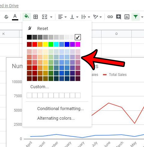 how to apply color to a column in google sheets