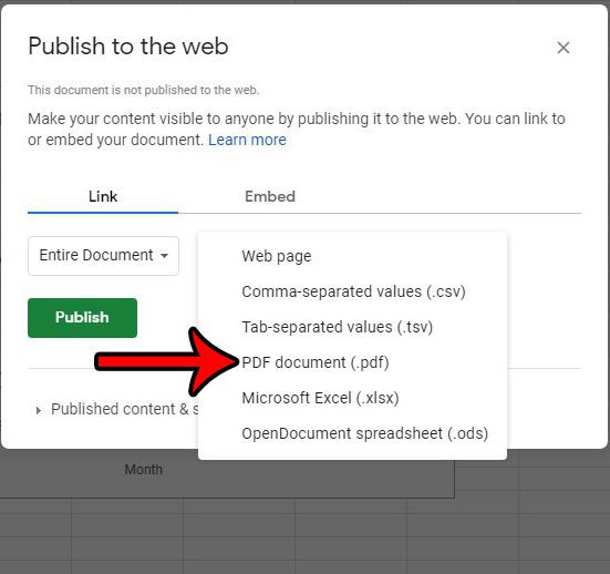 How to Publish Google Sheet to the Web as a PDF