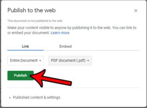 How to Publish Google Sheet to the Web as a PDF