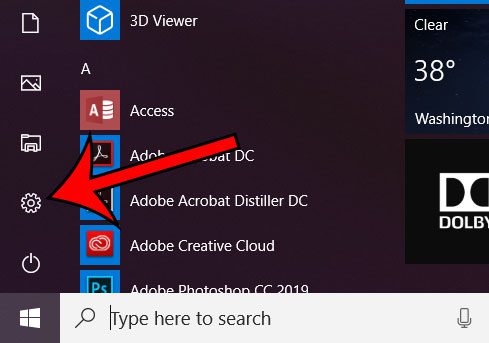 windows 10 settings menu