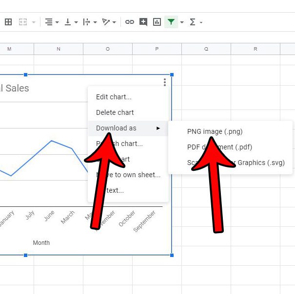 how to download google sheets chart or graph as image