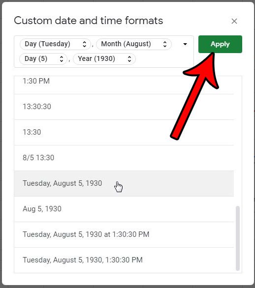 how to change the date format in google sheets