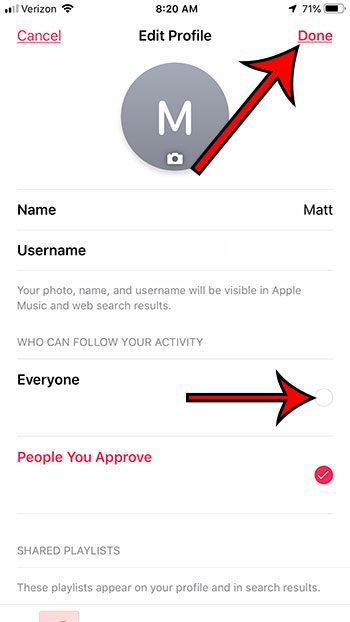 how to switch your apple music profile from private to public