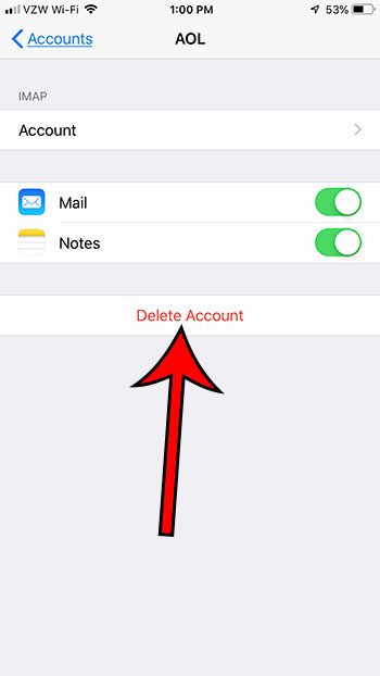 how to delete email address on iphone 6