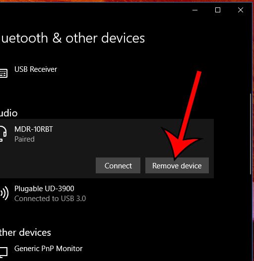 how to remove a bluetooth device in windows 10