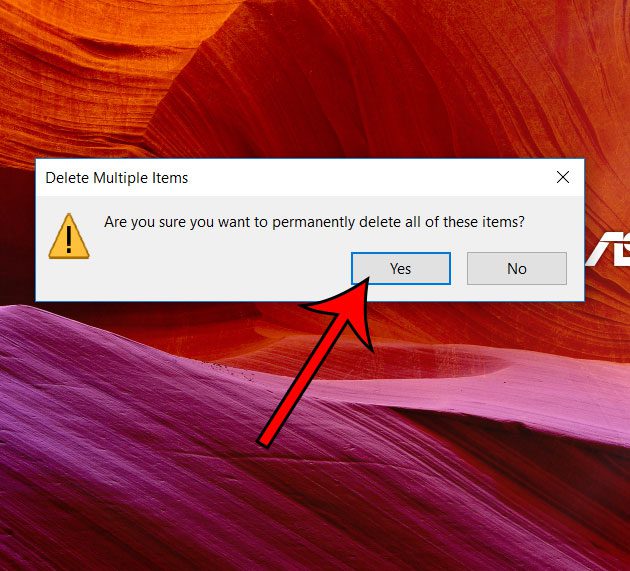 how to delete recycle bin items