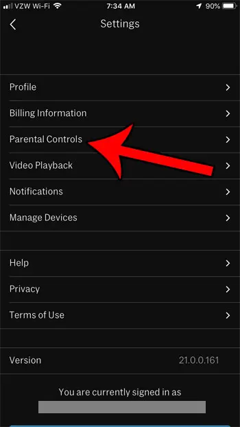 open hbo now parental controls