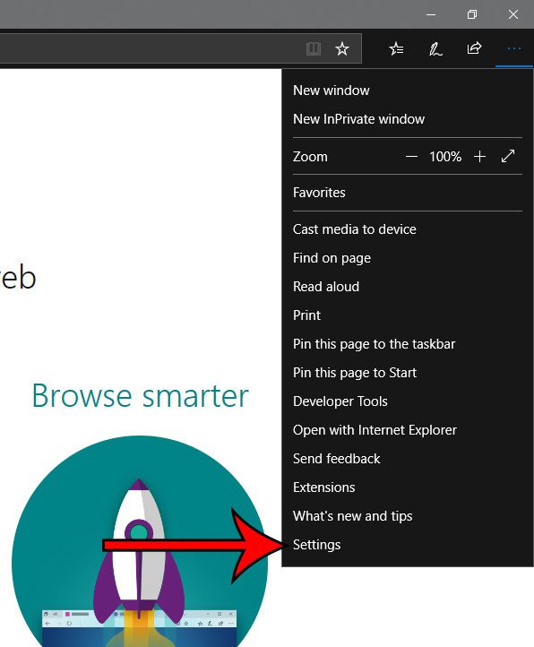 open microsoft edge settings