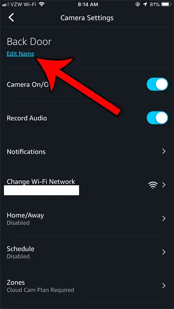 how to rename an amazon cloud cam