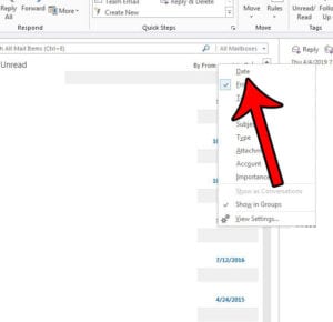 How to Sort Emails by Date in Outlook 2013