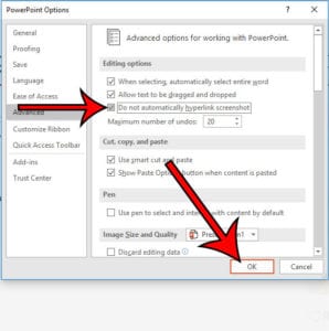 How to Stop Hyperlinking Screenshots in Powerpoint for Office 365