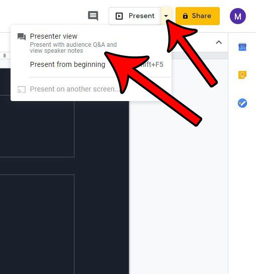 how to view speaker notes while presenting in google slides