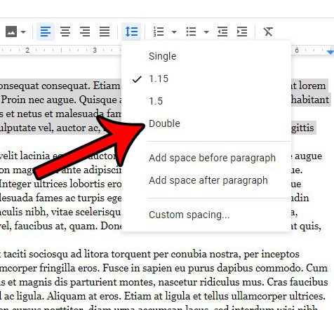 how to double space a paragrpah in google docs