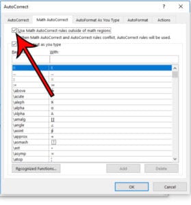 How to Enable Math AutoCorrect in Microsoft Word
