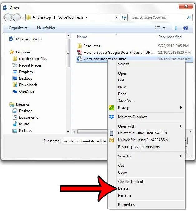 how to delete documents in word