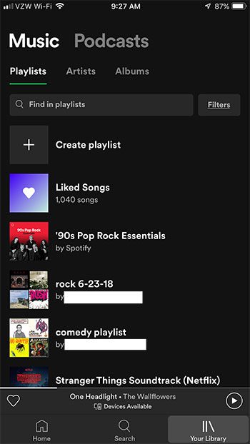 select the playlist to delete