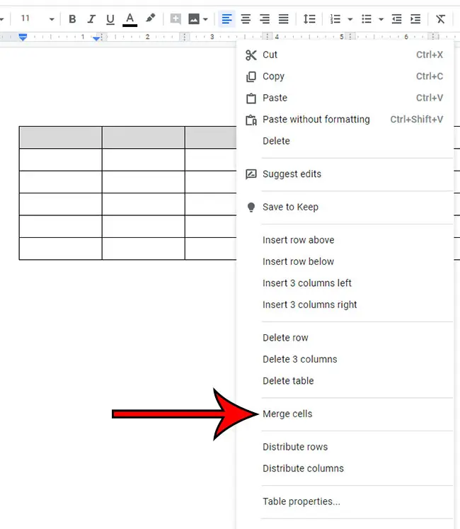 how to merge cells in google docs table