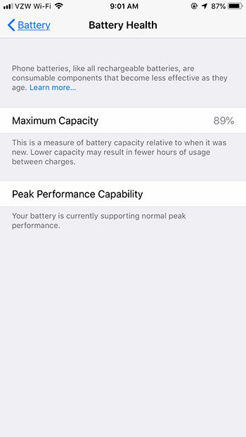 how to view your iPhone battery health