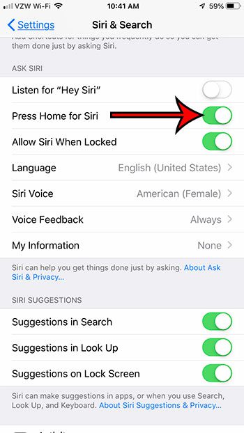 press home for siri