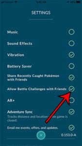 How to Enable or Disable Battle Challenges with Friends in Pokemon Go