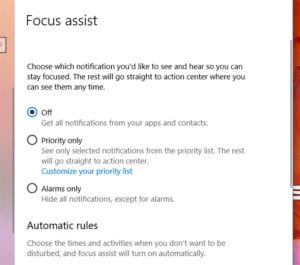 How to Turn Off Focus Assist Windows 10 Settings