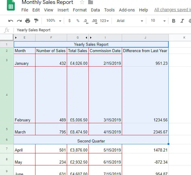 select the cells to unmerge