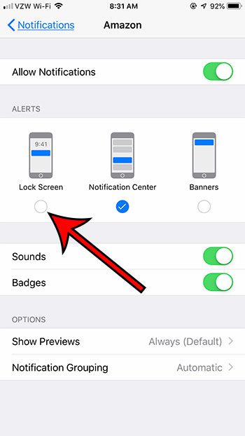 adjust iphone app notification settings