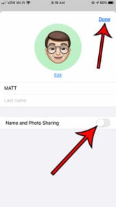 How to Turn Off Memoji Name and Photo Sharing on an iPhone 7