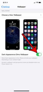 What Does "Dark Appearance Dims Wallpaper" Mean on My iPhone 11?