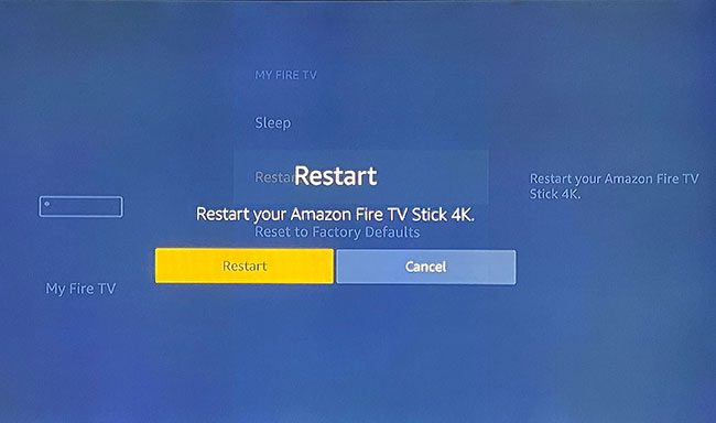 how to restart the Amazon Fire TV Stick