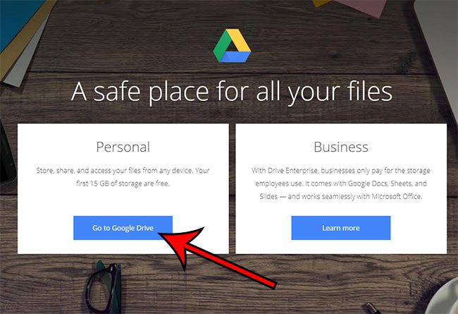 click the Go to Google Drive button