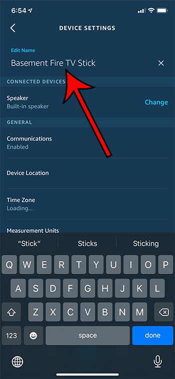method for changing Firestick name on an iPhone