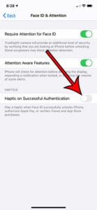 How to Disable the Haptic Vibration for Successful Authentication on an iPhone