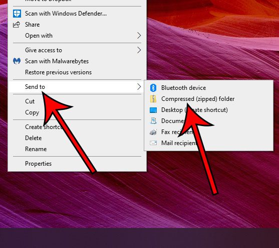 how to zip a file in Windows 10