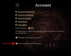 How to Block Incoming Friend Requests in MTG Arena