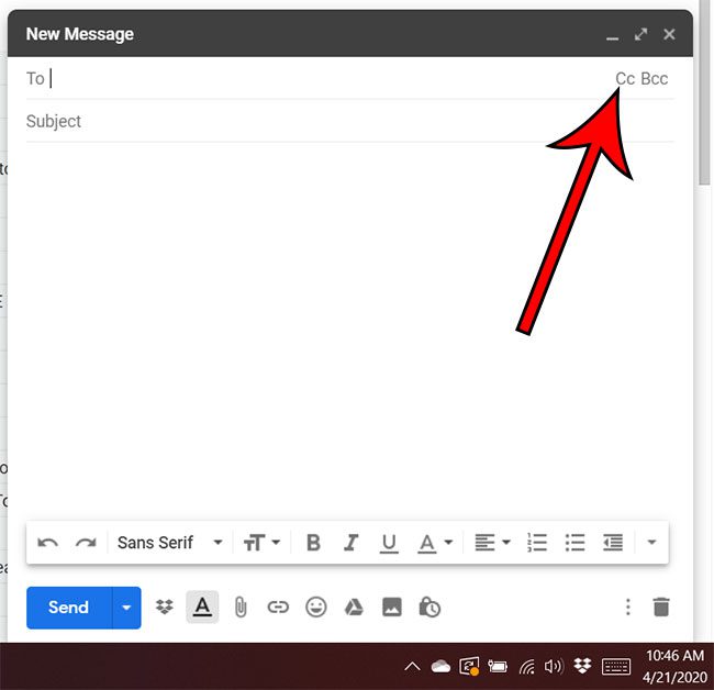 how to copy someone on an email in Gmail