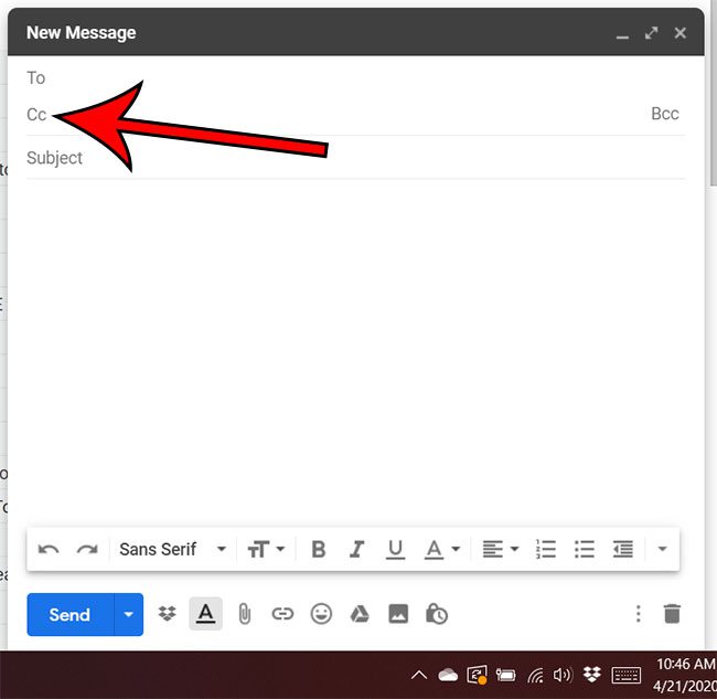 how to CC in Gmail