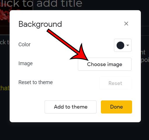 click the Choose image button